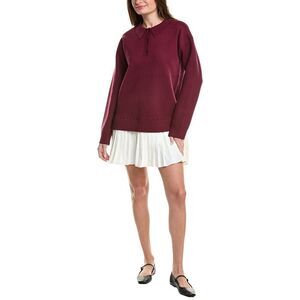 English Factory Womens  Polo Mixed Media Mini Dress, Red